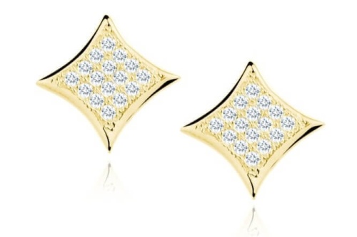 Srebrne pozłacane kolczyki pr. 925 Cyrkonia microsetting kolczyki_zlote-microsetting