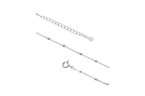 Bransoletka na nogę ze srebra pr. 925 Ankier diamentowany z kuleczkami bransoletka-na-noge-ze-srebra-pr-925-ankier-diamentowany-z-kuleczkami