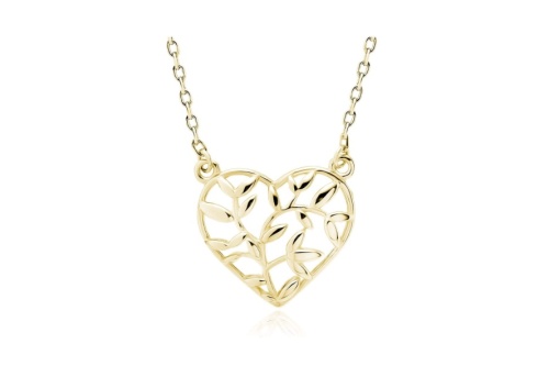 Srebrny pozłacany naszyjnik pr.925 - serduszko z liśćmi srebrny-pozlacany-naszyjnik-pr-925-serduszko-z-liscmi